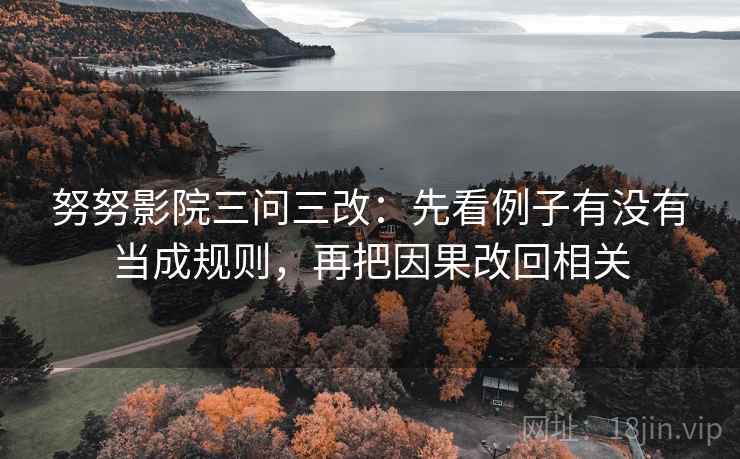 努努影院三问三改：先看例子有没有当成规则，再把因果改回相关