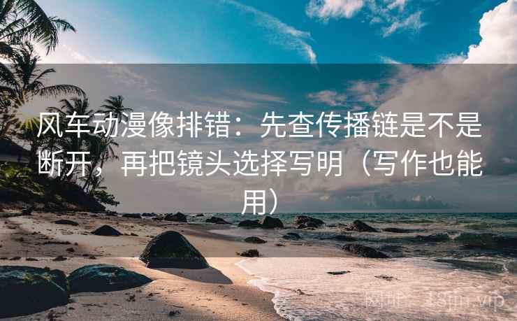 风车动漫像排错：先查传播链是不是断开，再把镜头选择写明（写作也能用）